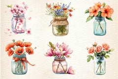 Flower In Jar Clipart Bundle 2 - CraftNest - Digital Crafting and Art