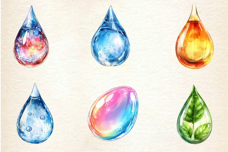 Spring Water Droplets Clipart Bundle 3 - CraftNest - Digital Crafting and Art