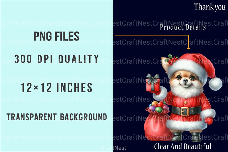 Christmas Chihuahua Clipart - CraftNest - Digital Crafting and Art