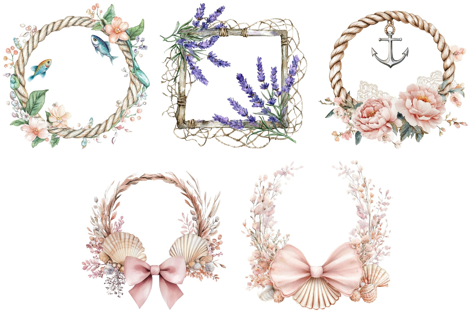 Coquette Coastal Fisherman Clipart Bundle 2 - CraftNest - Digital Crafting and Art