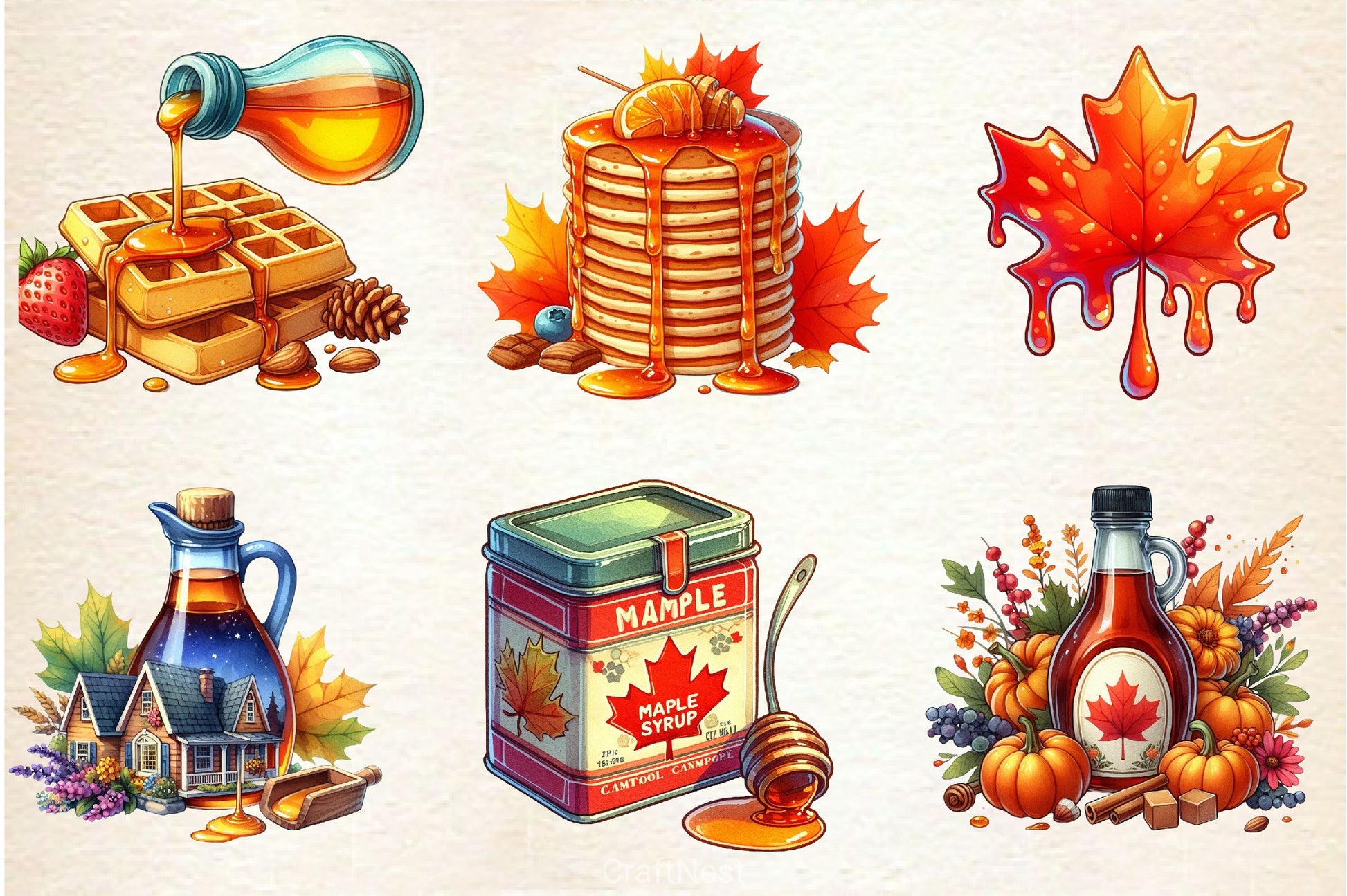 Autumn Maple Syrup Fall Clipart Bundle - CraftNest - Digital Crafting and Art