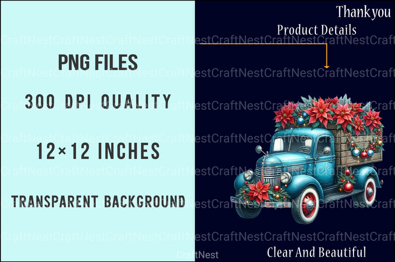 Christmas Trucks Clipart Bundle - CraftNest - Digital Crafting and Art