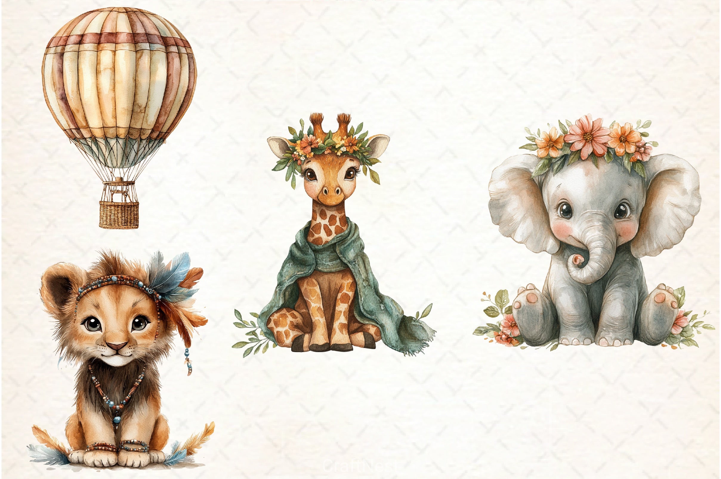 Funny African Animals Clipart Set - CraftNest - Digital Crafting and Art