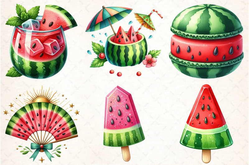 Summer Juicy Watermelon Clipart Bundle - CraftNest - Digital Crafting and Art