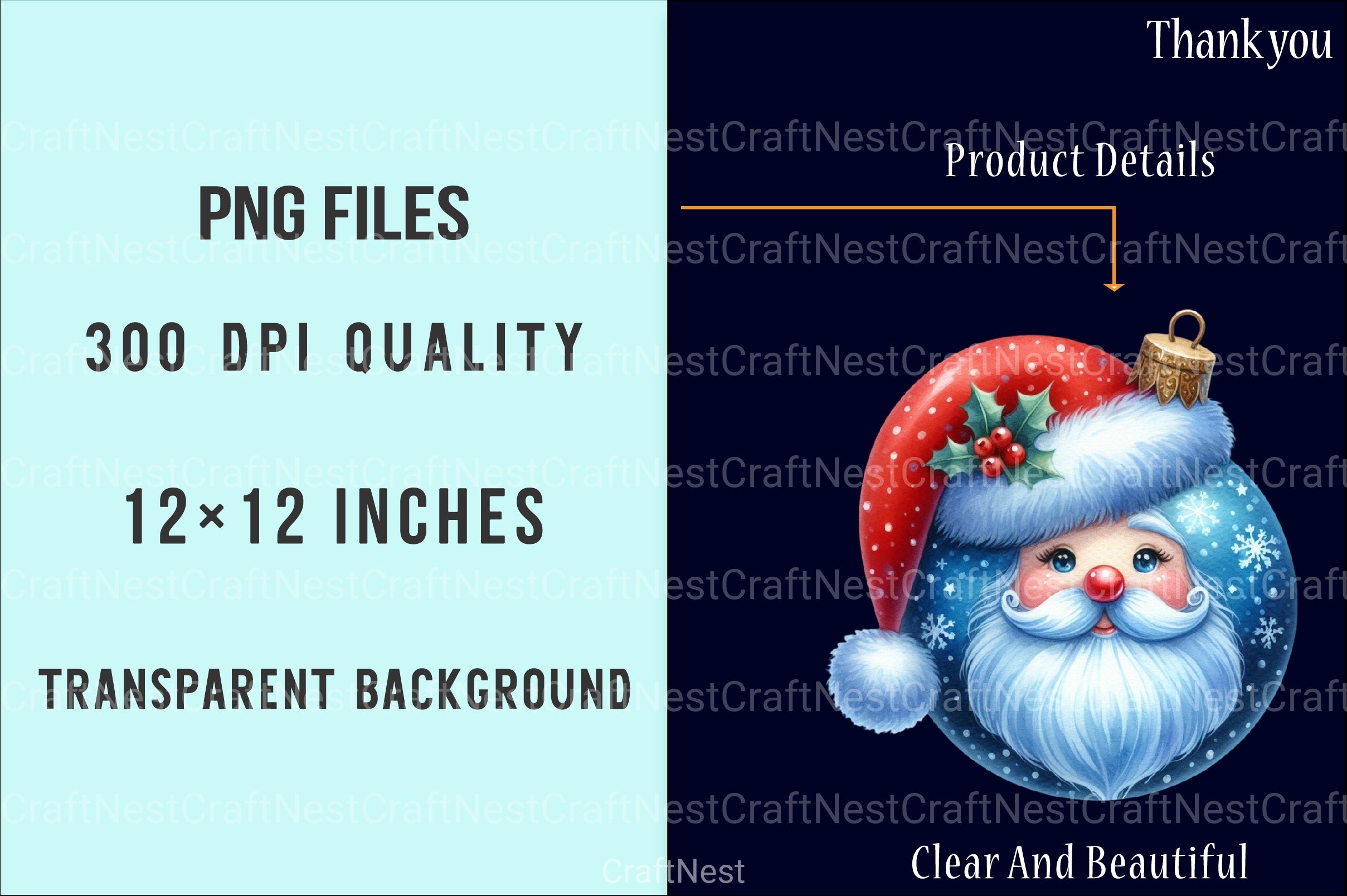 Blue Christmas Balls Clipart Set - CraftNest - Digital Crafting and Art