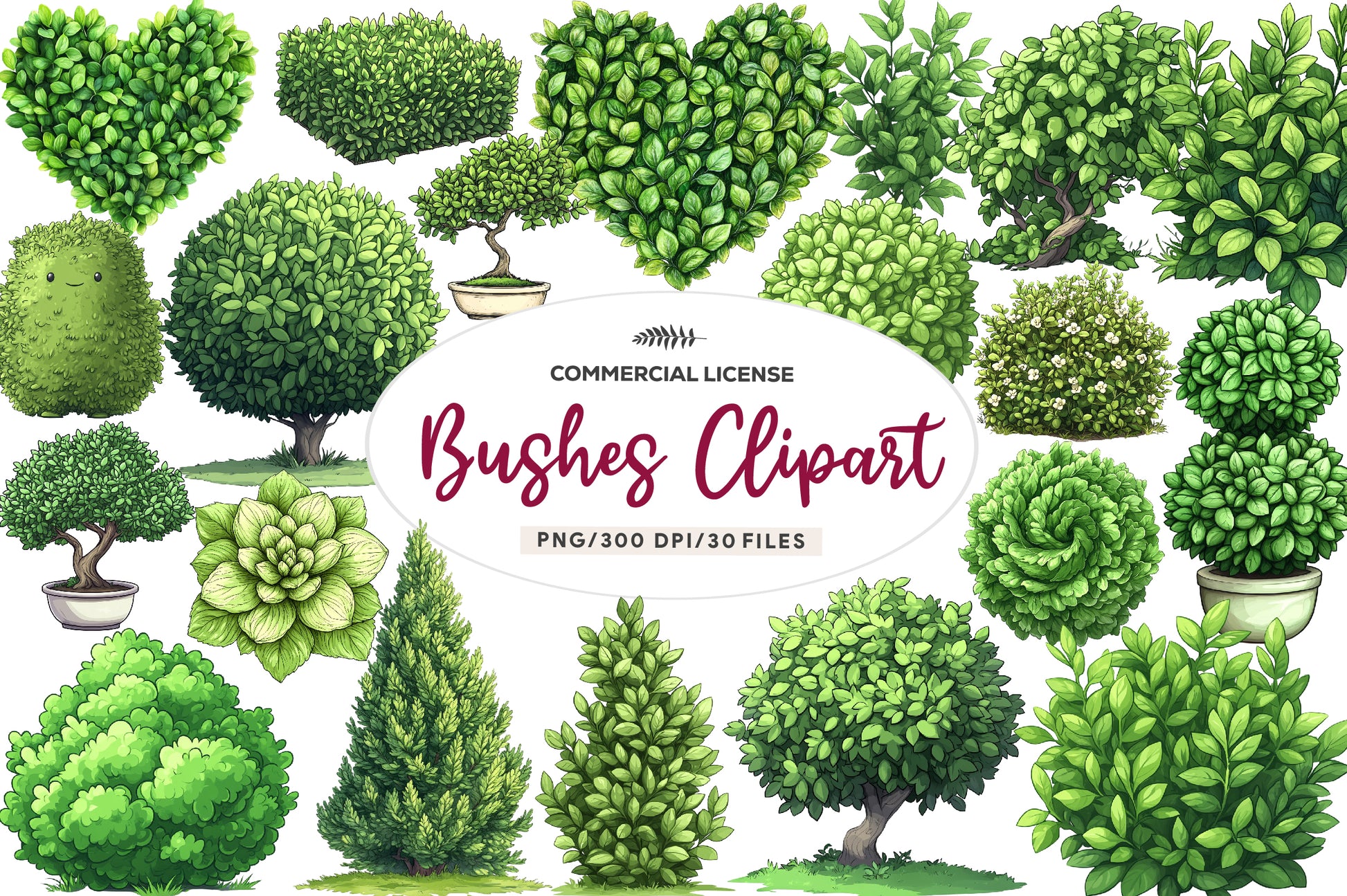 Bushes Clipart Bundle - CraftNest - Digital Crafting and Art