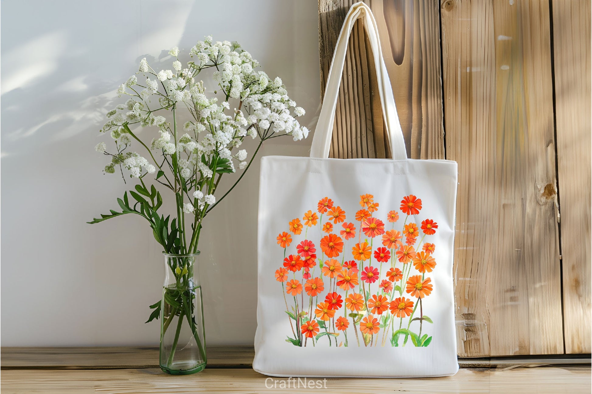 Wild Floral Orange Flowers Clipart Bundle - CraftNest - Digital Crafting and Art