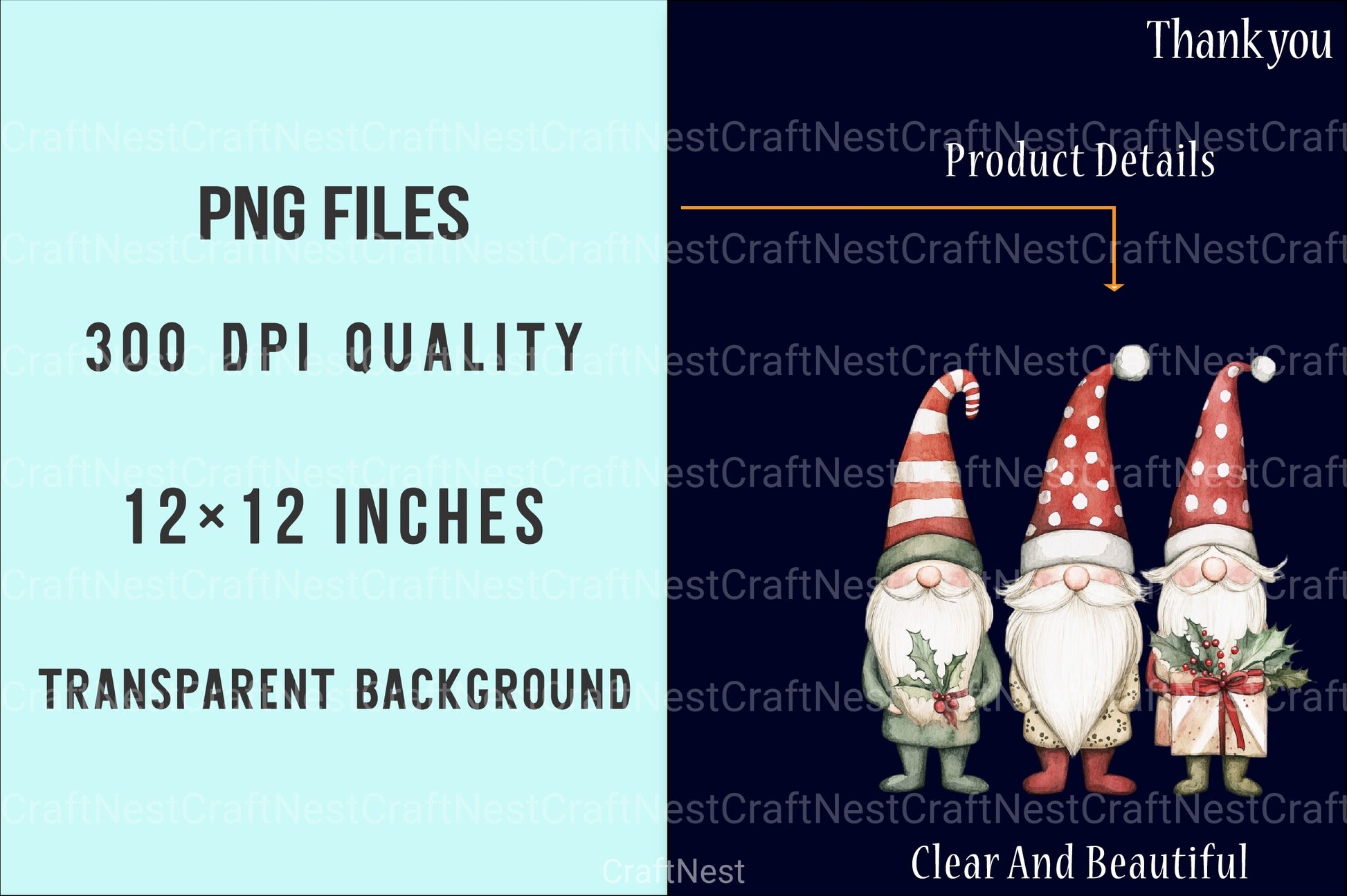 Christmas Gnomes Clipart Bundle: Cute Xmas Gnome Digital Download - CraftNest - Digital Crafting and Art