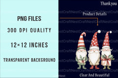 Christmas Gnomes Clipart Bundle: Cute Xmas Gnome Digital Download - CraftNest - Digital Crafting and Art