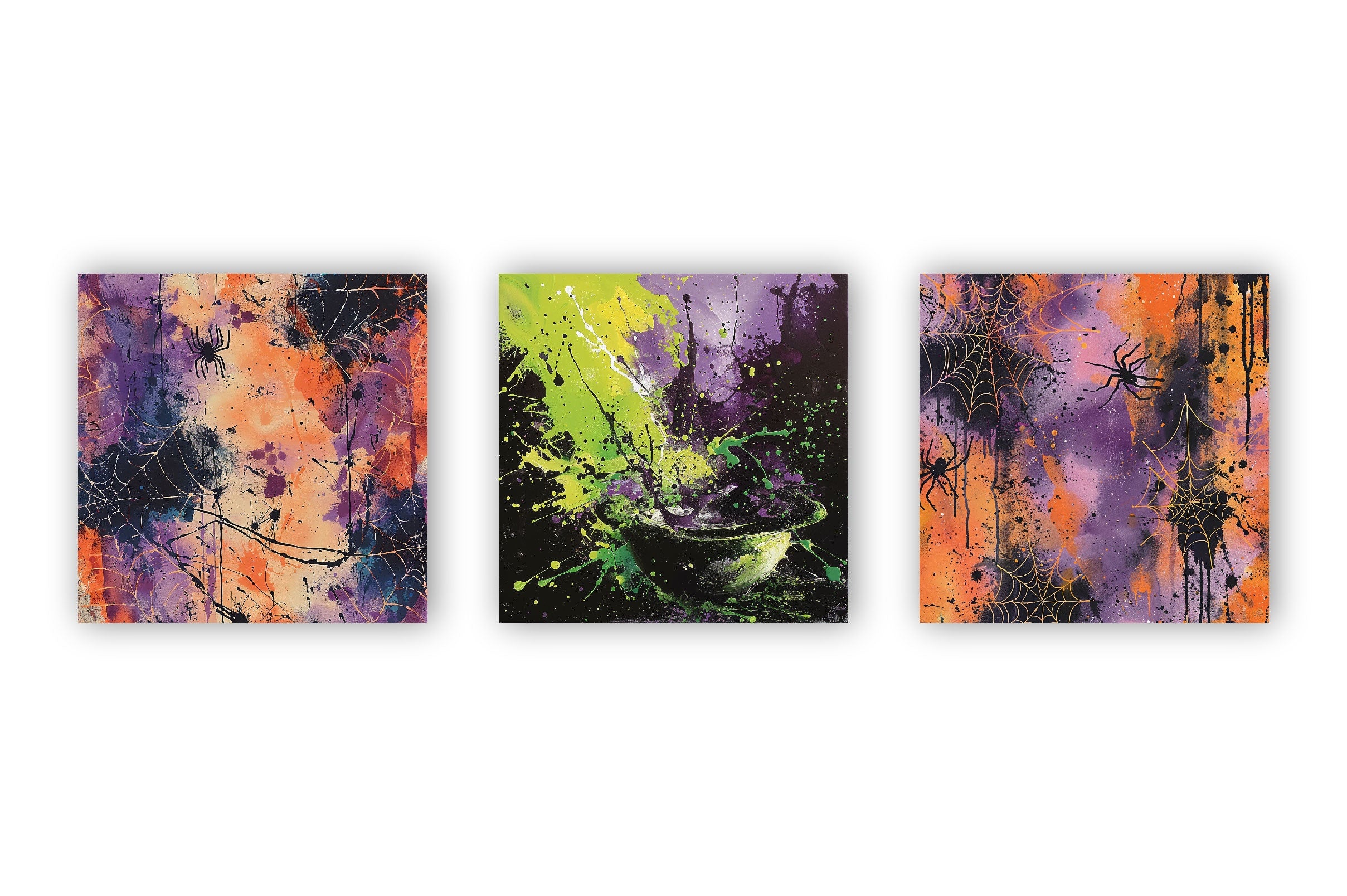 Halloween Paint Splatter Digital Paper - CraftNest - Digital Crafting and Art