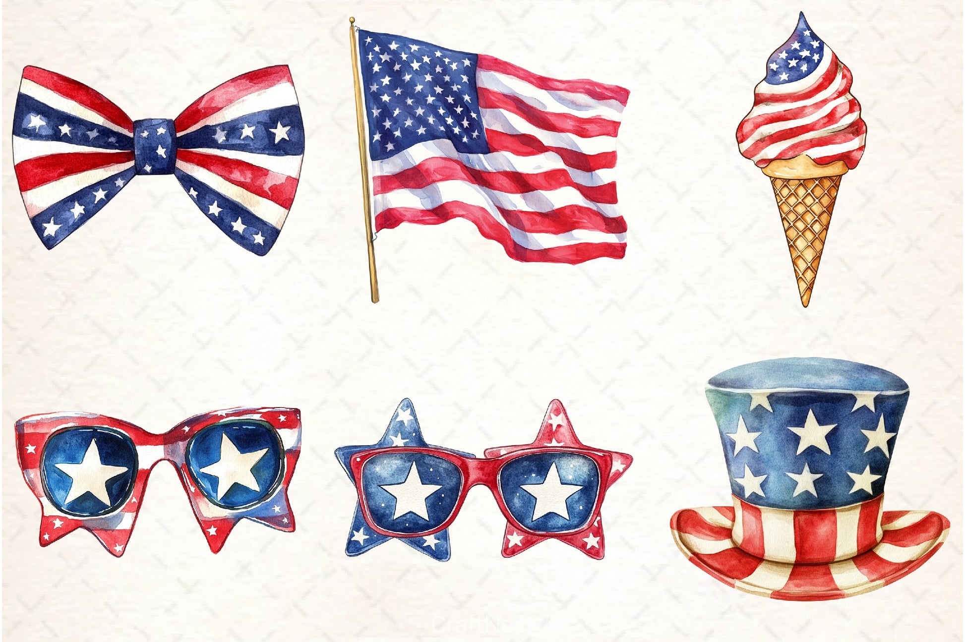 4th of July Independence Day Clipart Bundle 1 - CraftNest - Digital Crafting and Art