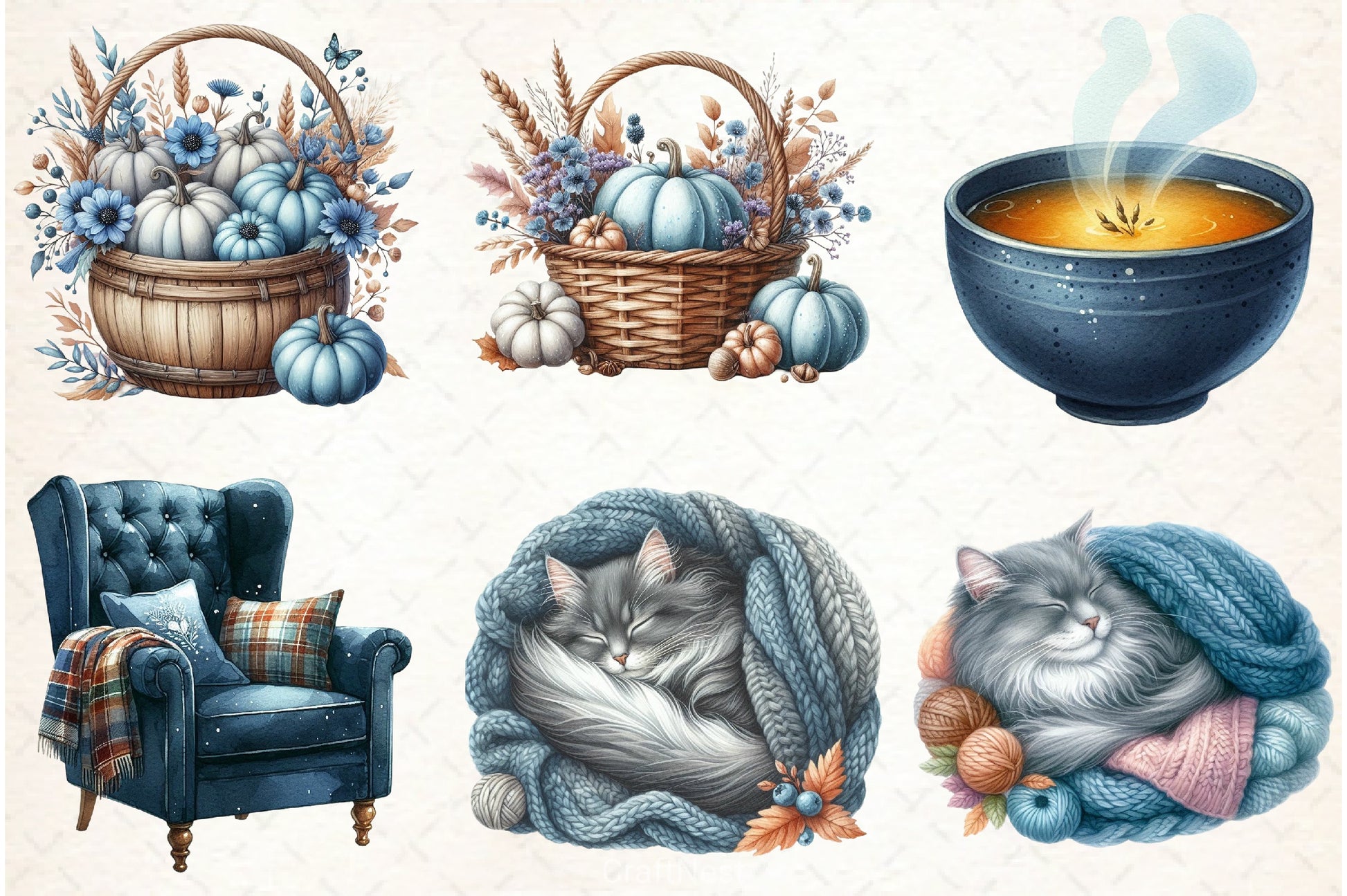 Rustic Cozy Autumn Clipart Bundle 2 - CraftNest - Digital Crafting and Art