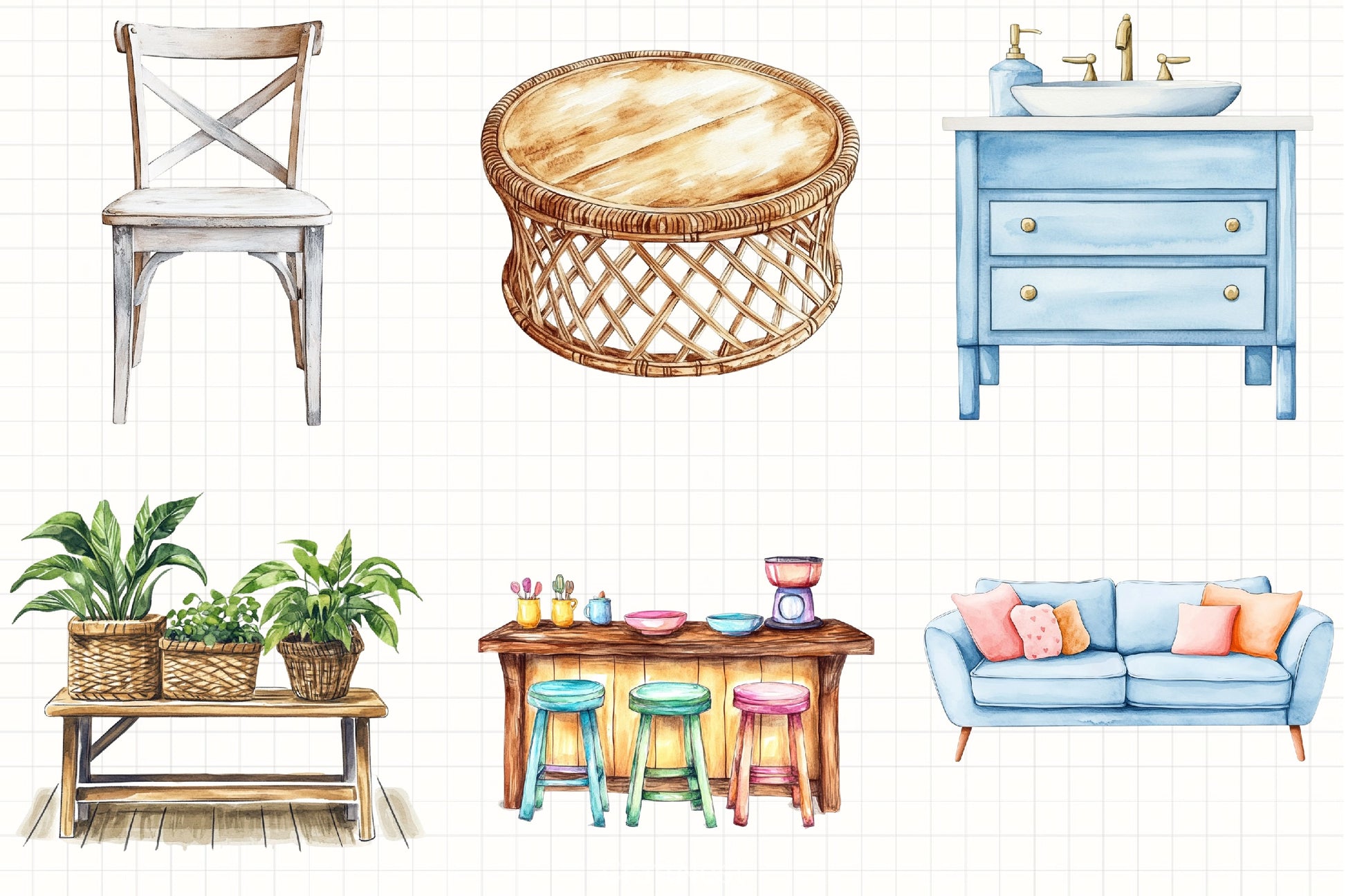 Home Furniture Clipart Bundle 6 - CraftNest - Digital Crafting and Art