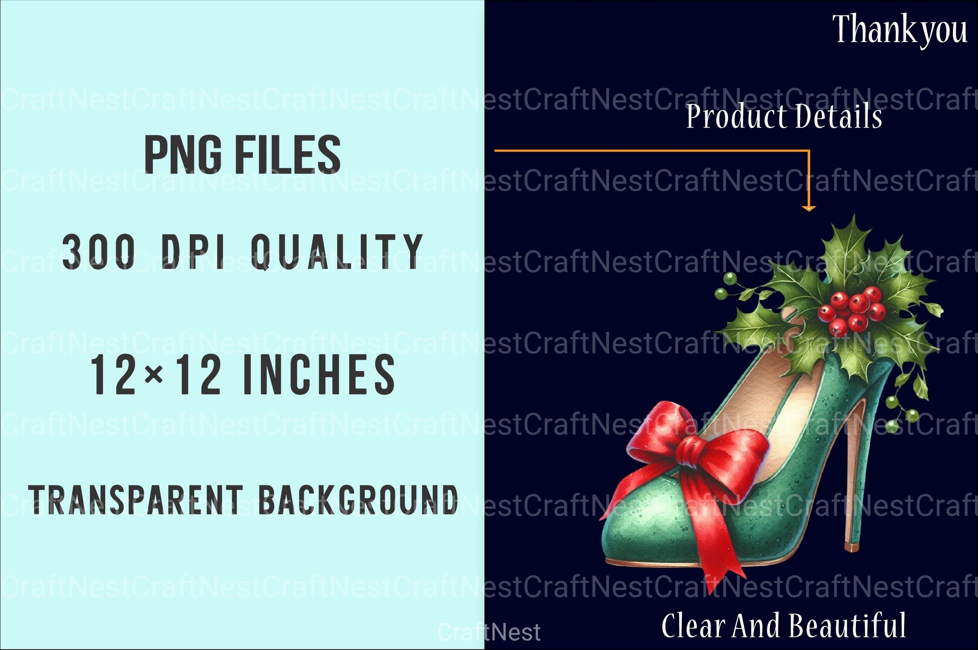 Christmas High Heels Winter Shoes Clipart Bundle - CraftNest - Digital Crafting and Art