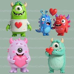 3D Monster Love Clipart Bundle - CraftNest - Digital Crafting and Art