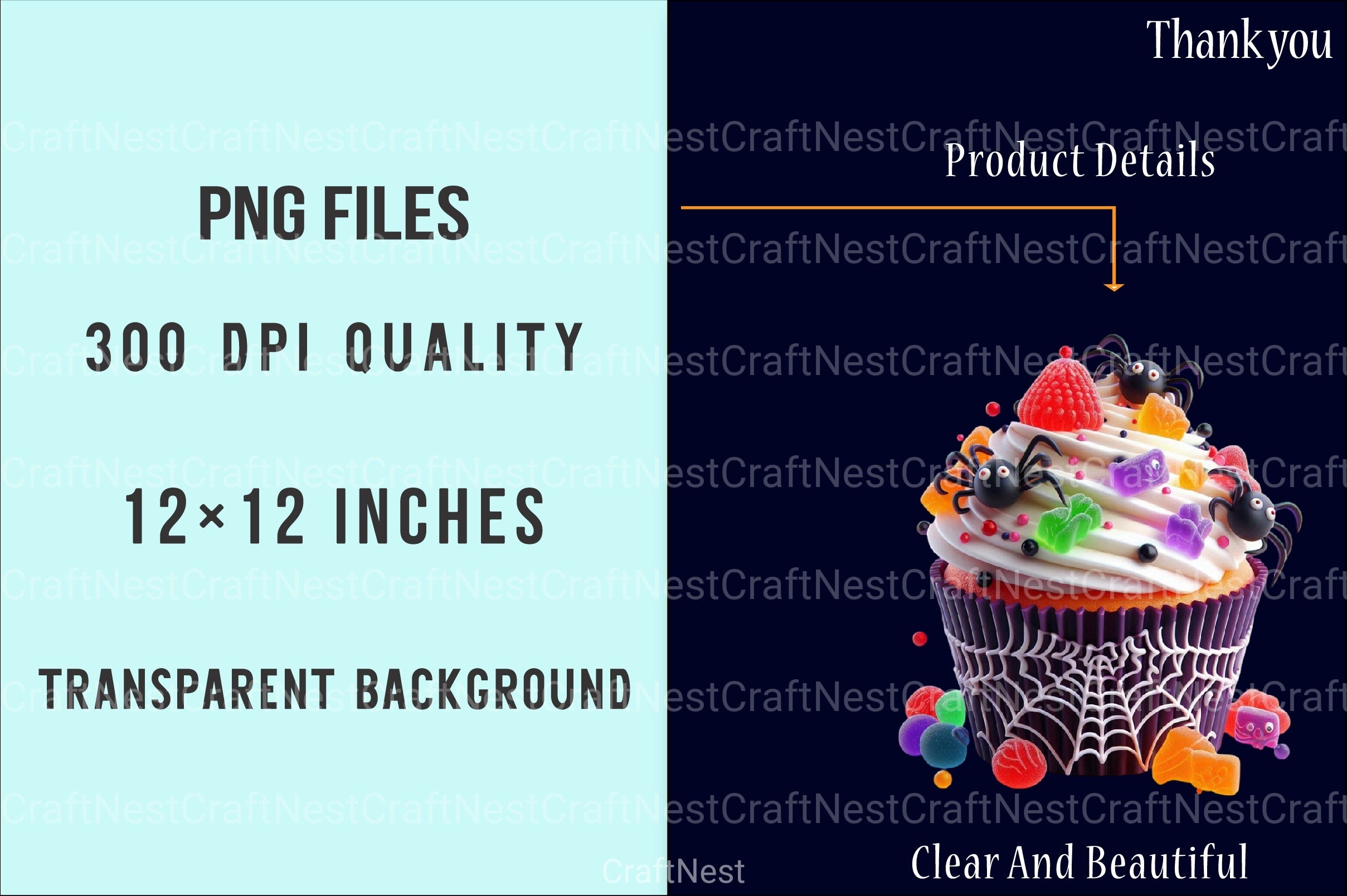 Spooky Sweet Halloween Cupcakes Clipart Bundle - CraftNest - Digital Crafting and Art