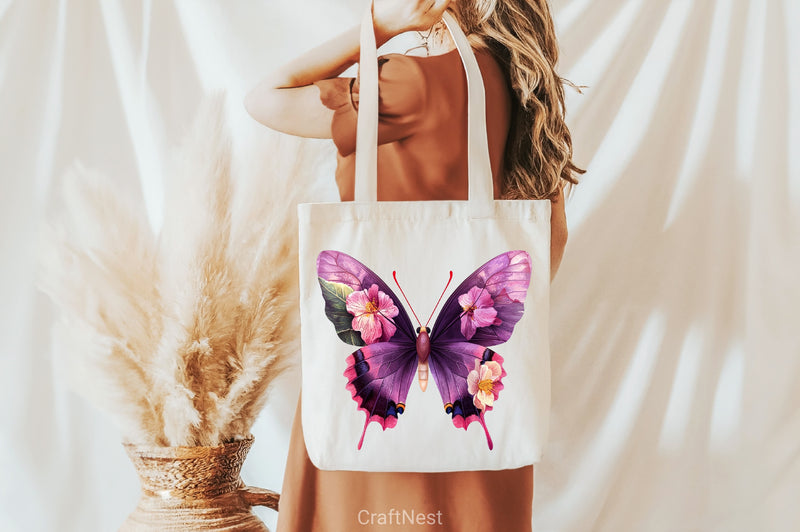 Purple Butterfly Clipart Bundle - CraftNest - Digital Crafting and Art