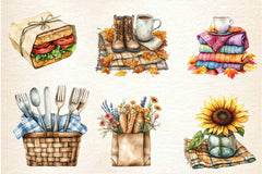 Fall Picnic Clipart Bundle 2 - CraftNest - Digital Crafting and Art