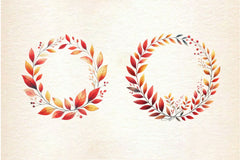 Minimalist Autumn Wreath Clipart Bundle - CraftNest - Digital Crafting and Art