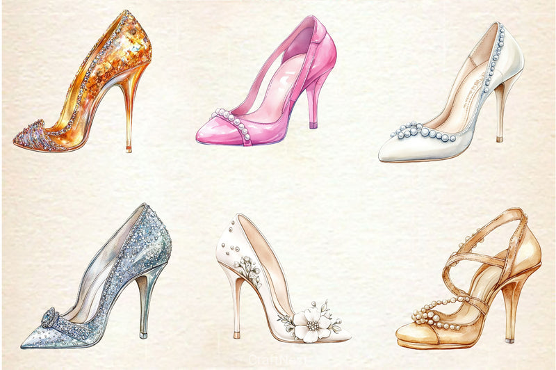 High Heels With Diamonds And Pearls Clipart Bundle - CraftNest - Digital Crafting and Art
