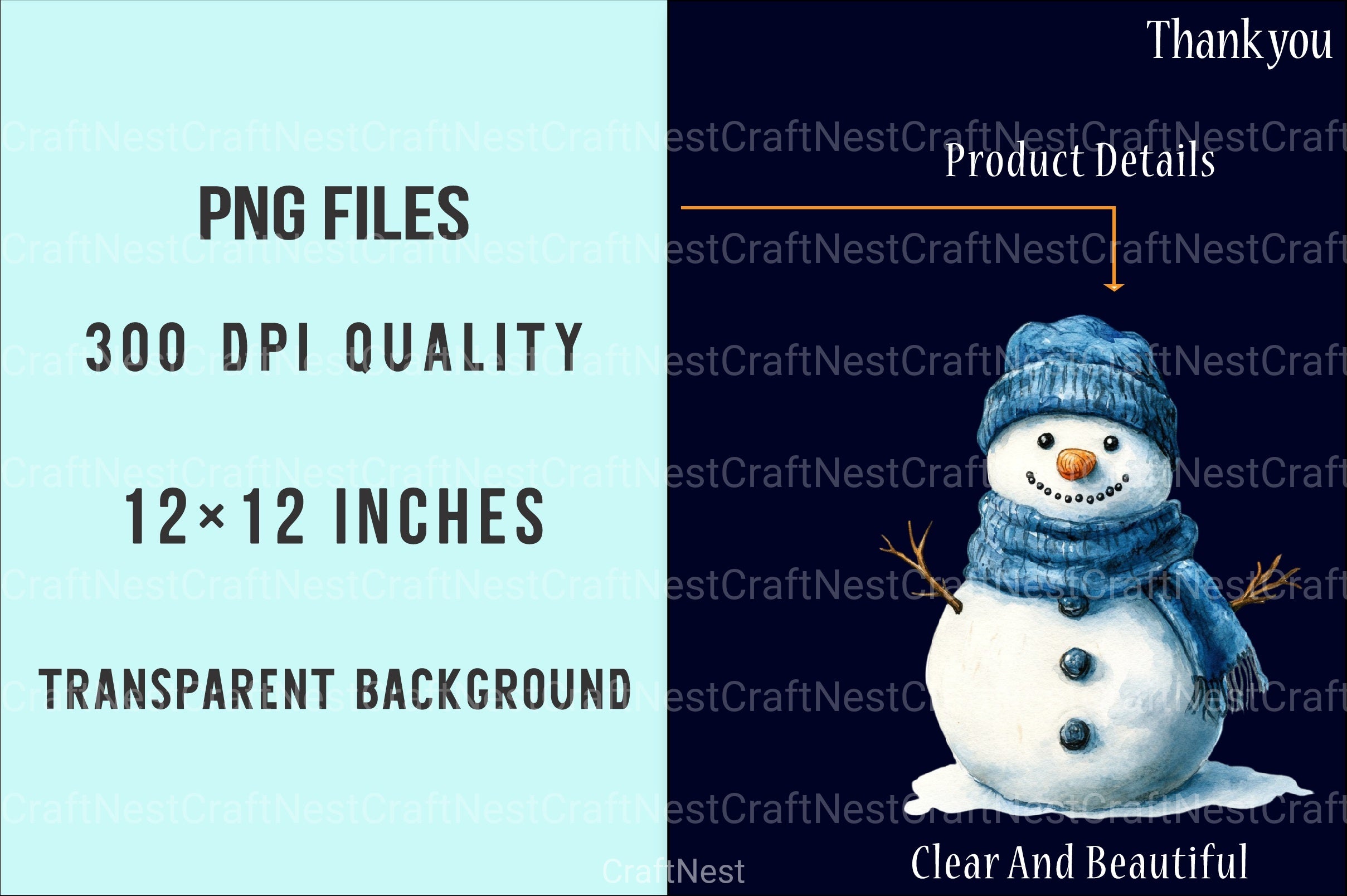 Blue Christmas Magic Winter Cozy Clipart Bundle 2 - CraftNest - Digital Crafting and Art