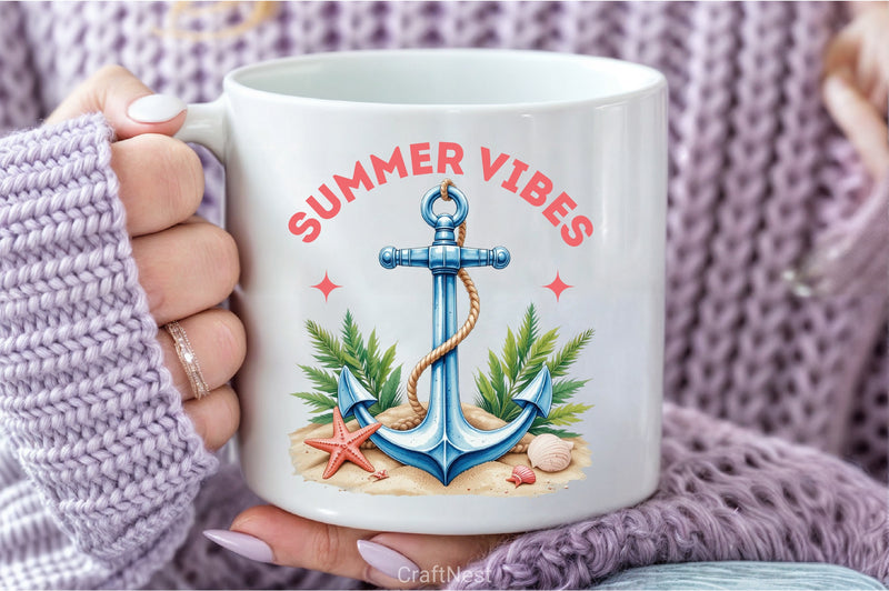 Summer Vibes Anchor Clipart Bundle 2 - CraftNest - Digital Crafting and Art