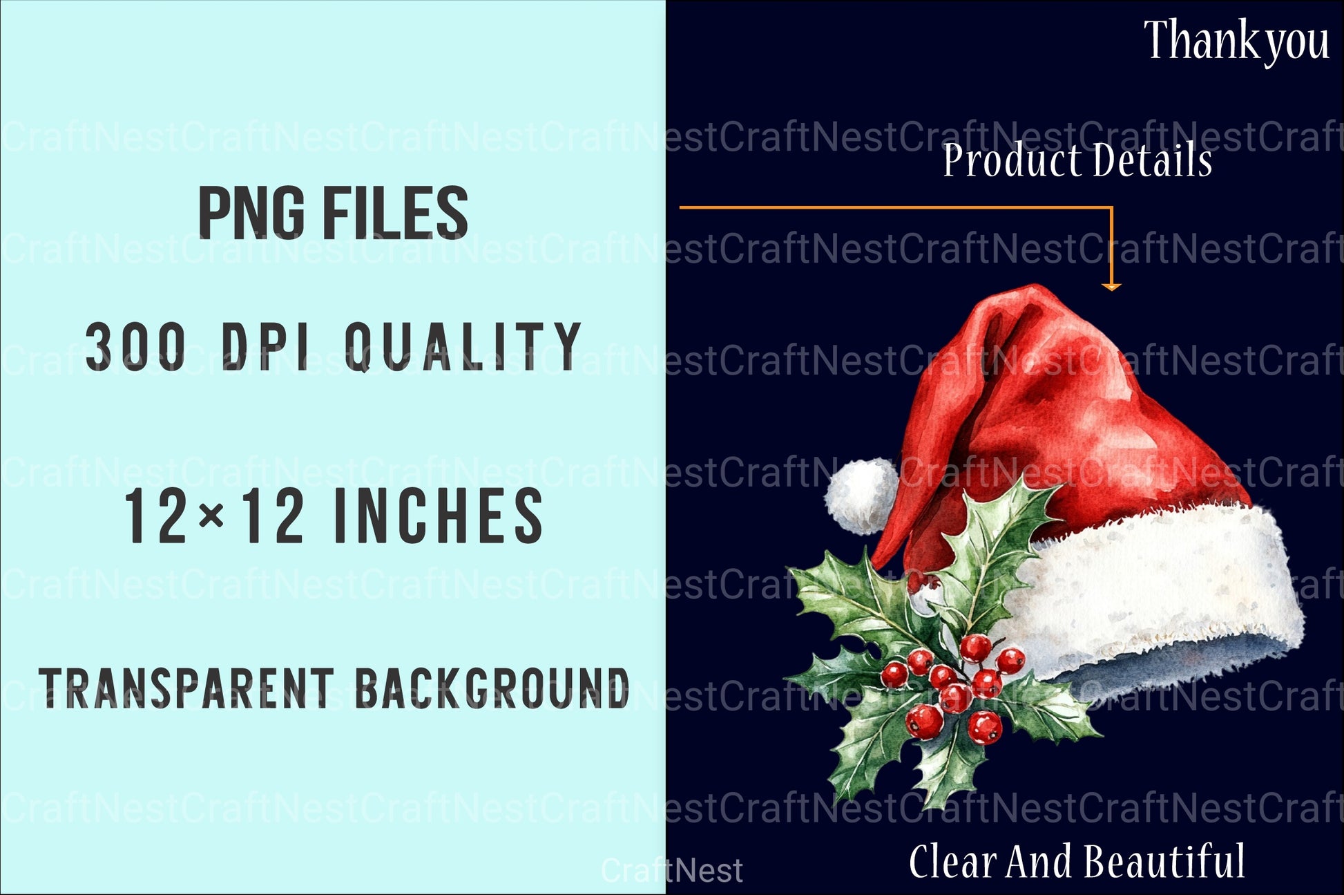 Rustic Red Green Christmas Winter Clipart Bundle - CraftNest - Digital Crafting and Art