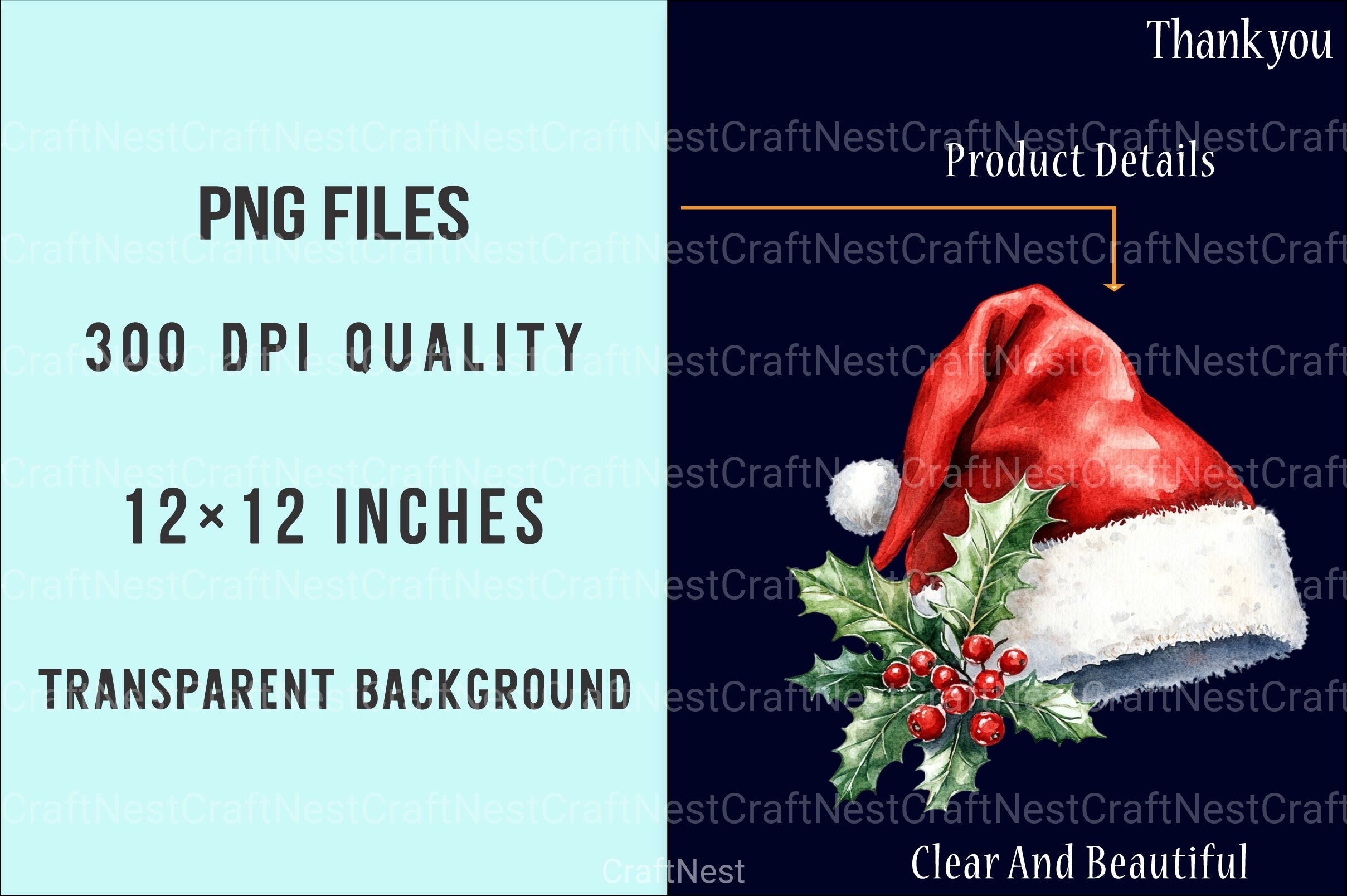 Rustic Red Green Christmas Winter Clipart Bundle - CraftNest - Digital Crafting and Art