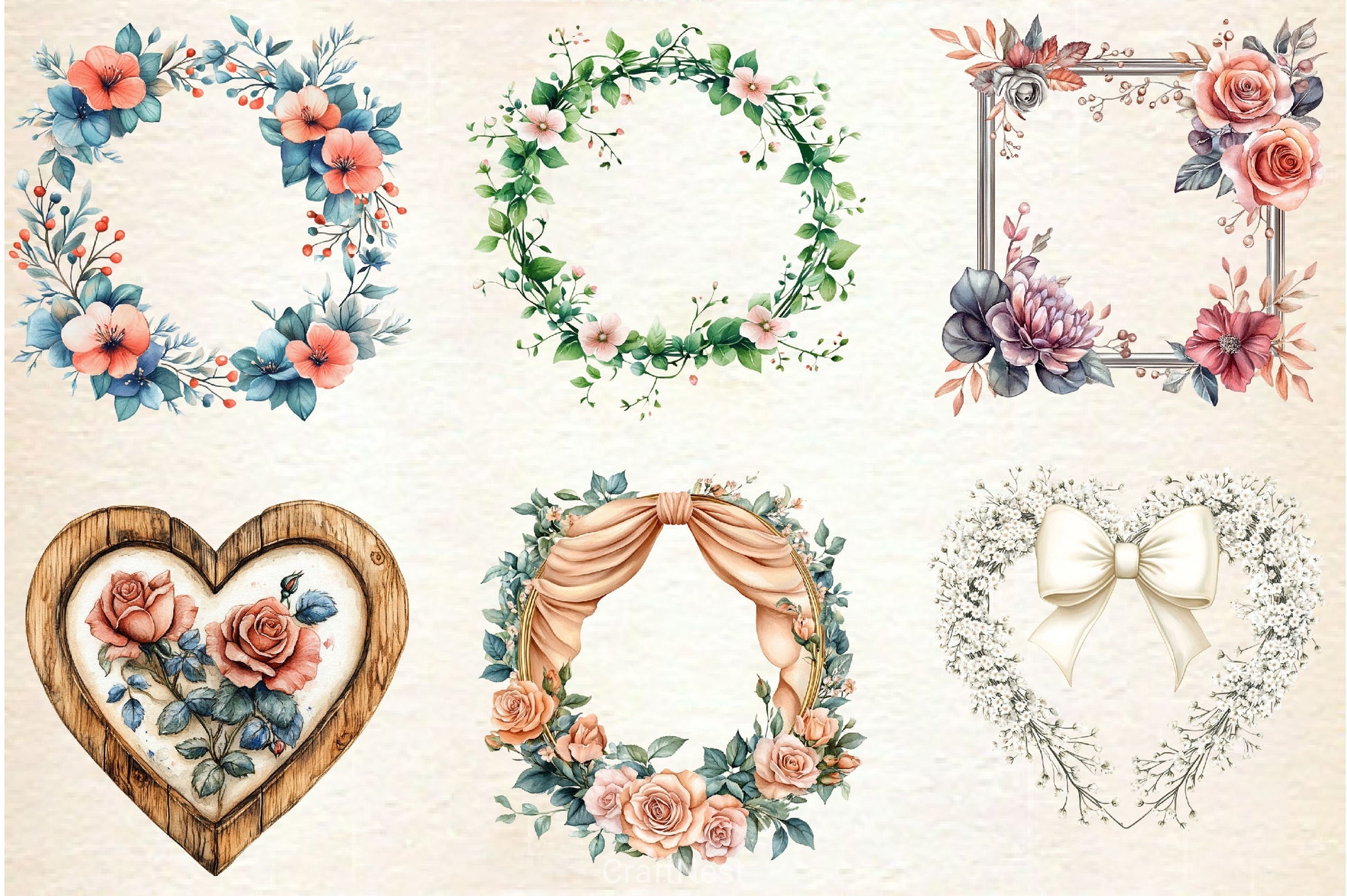 Wedding Photo Frames Clipart Bundle - CraftNest - Digital Crafting and Art