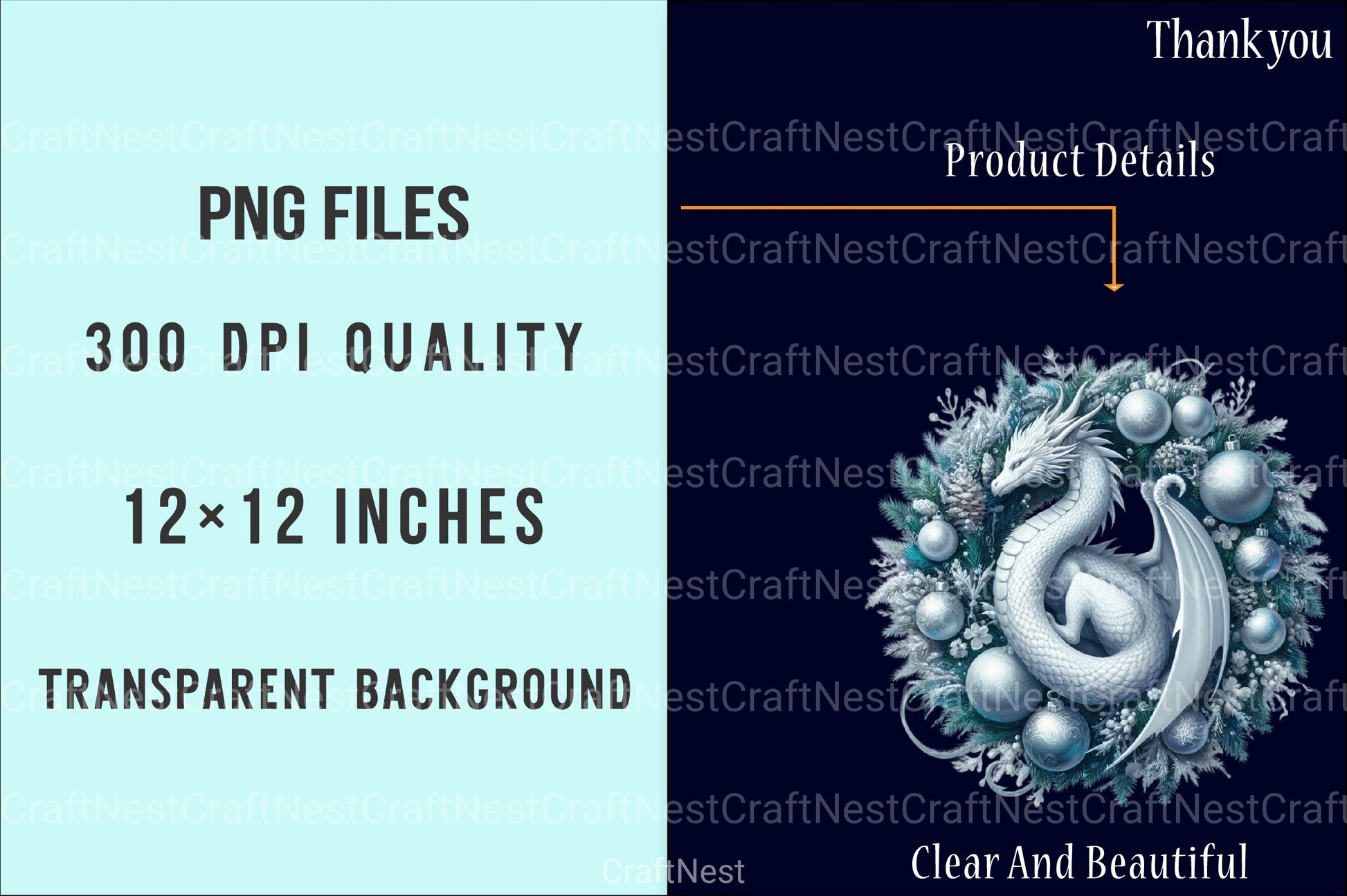 Christmas Dragons Holiday Wreath Clipart Bundle - CraftNest - Digital Crafting and Art