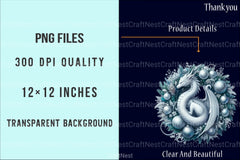 Christmas Dragons Holiday Wreath Clipart Bundle - CraftNest - Digital Crafting and Art