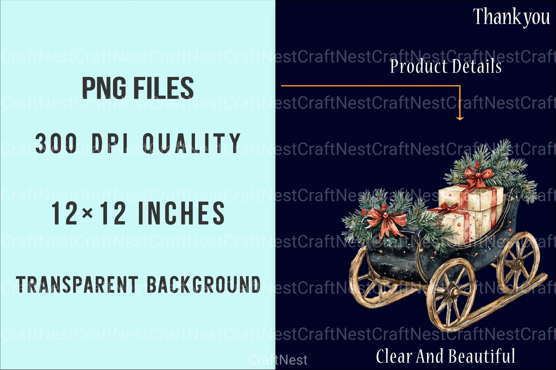 Black & White Christmas Clipart Bundle 1 - CraftNest - Digital Crafting and Art