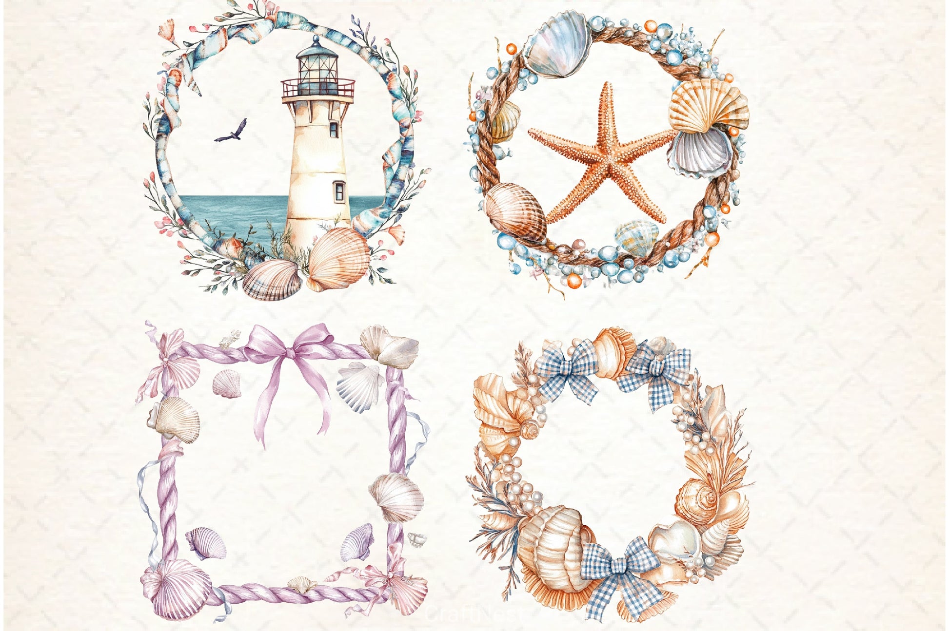 Coquette Coastal Fisherman Clipart Bundle - CraftNest - Digital Crafting and Art