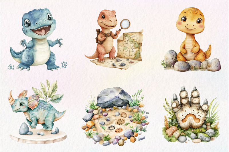 Paleontology Dinosaur Animal Clipart Bundle - CraftNest - Digital Crafting and Art