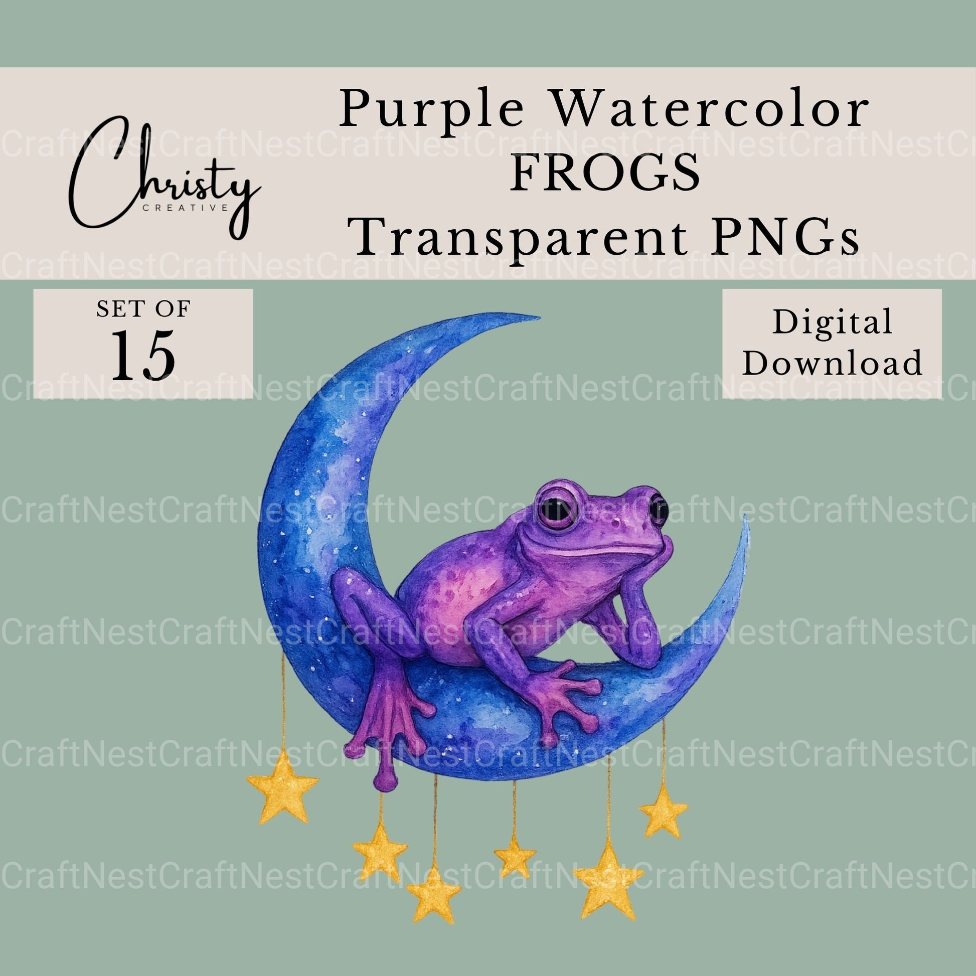Purple Frogs Sora Clipart Bundle - CraftNest - Digital Crafting and Art