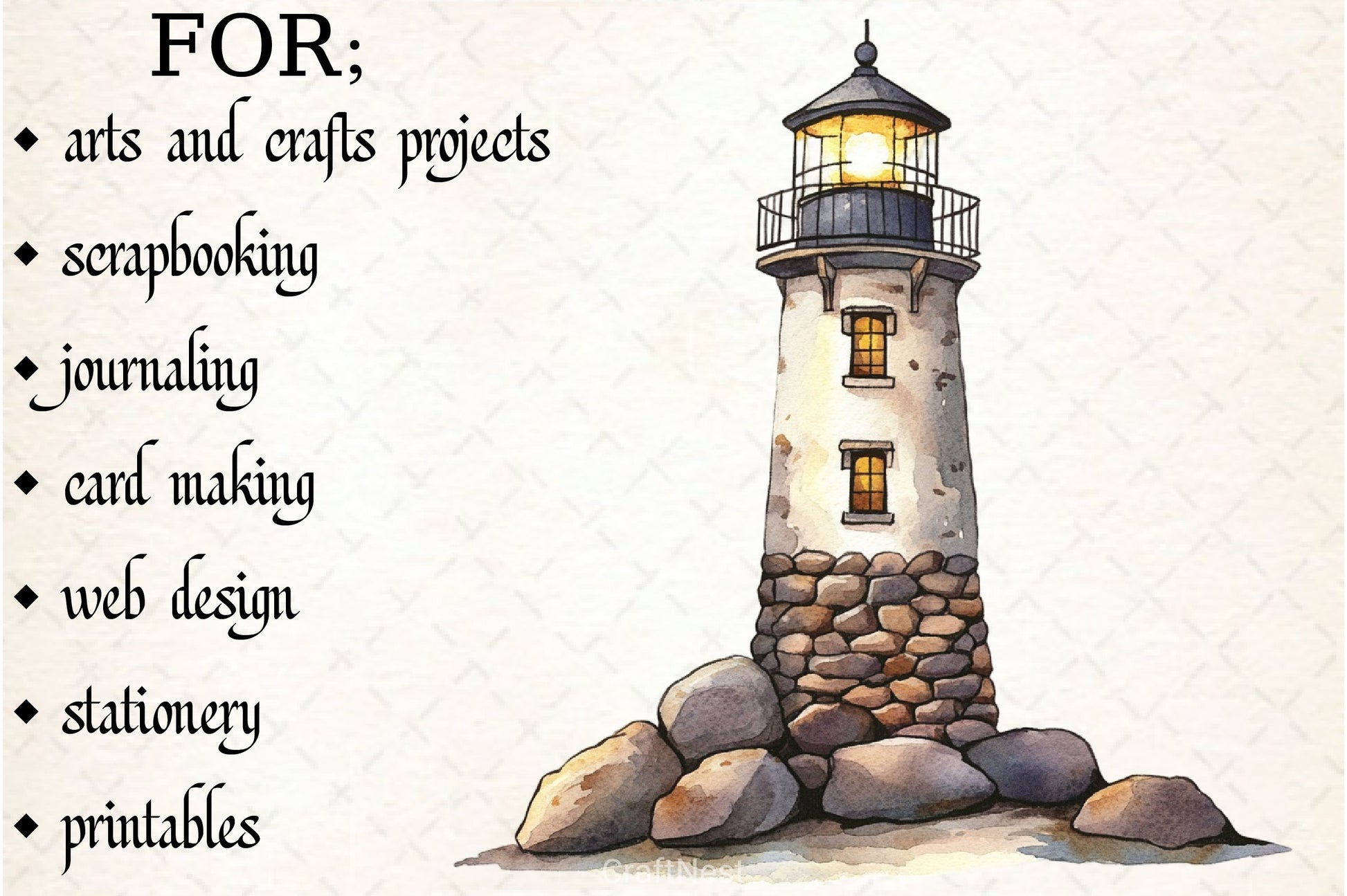 Summer Lighthouses Clipart Bundle - CraftNest - Digital Crafting and Art