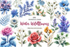 Winter Wildflowers Flowers Clipart Bundle