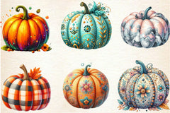 Pumpkin With Pattern Clipart Bundle - CraftNest - Digital Crafting and Art
