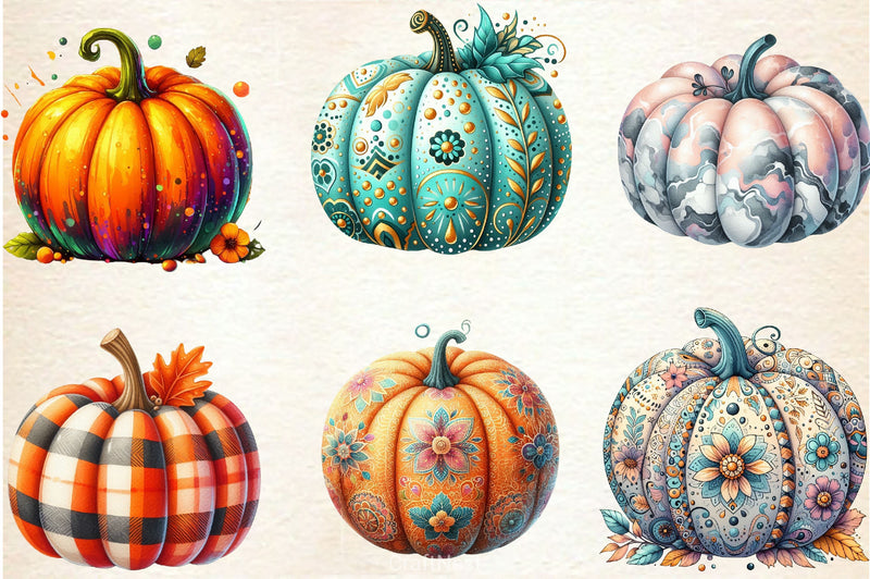 Pumpkin With Pattern Clipart Bundle - CraftNest - Digital Crafting and Art