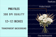 White Boho Wedding Floral Clipart Bundle - CraftNest - Digital Crafting and Art