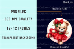 Cute Christmas Teddy Bear Holiday Clipart Bundle - CraftNest - Digital Crafting and Art