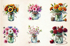 Spring Mason Jars Clipart Bundle 2 - CraftNest - Digital Crafting and Art
