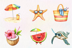 Tropical Cute Summer Clipart Bundle - CraftNest - Digital Crafting and Art