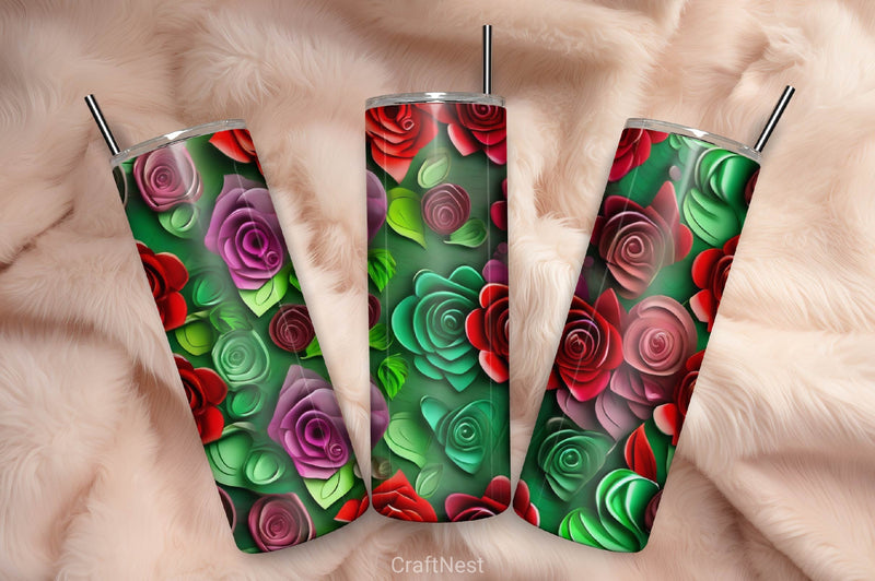 Flower Tumbler Wrap Bundle 11 - CraftNest - Digital Crafting and Art