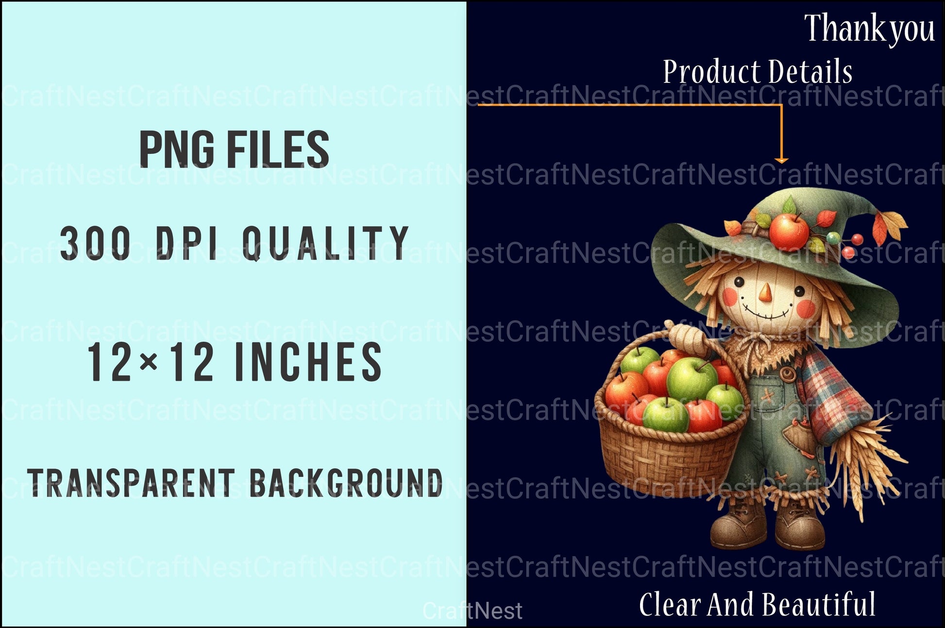 Scarecrow Autumn Fall Halloween Clipart Bundle - CraftNest - Digital Crafting and Art