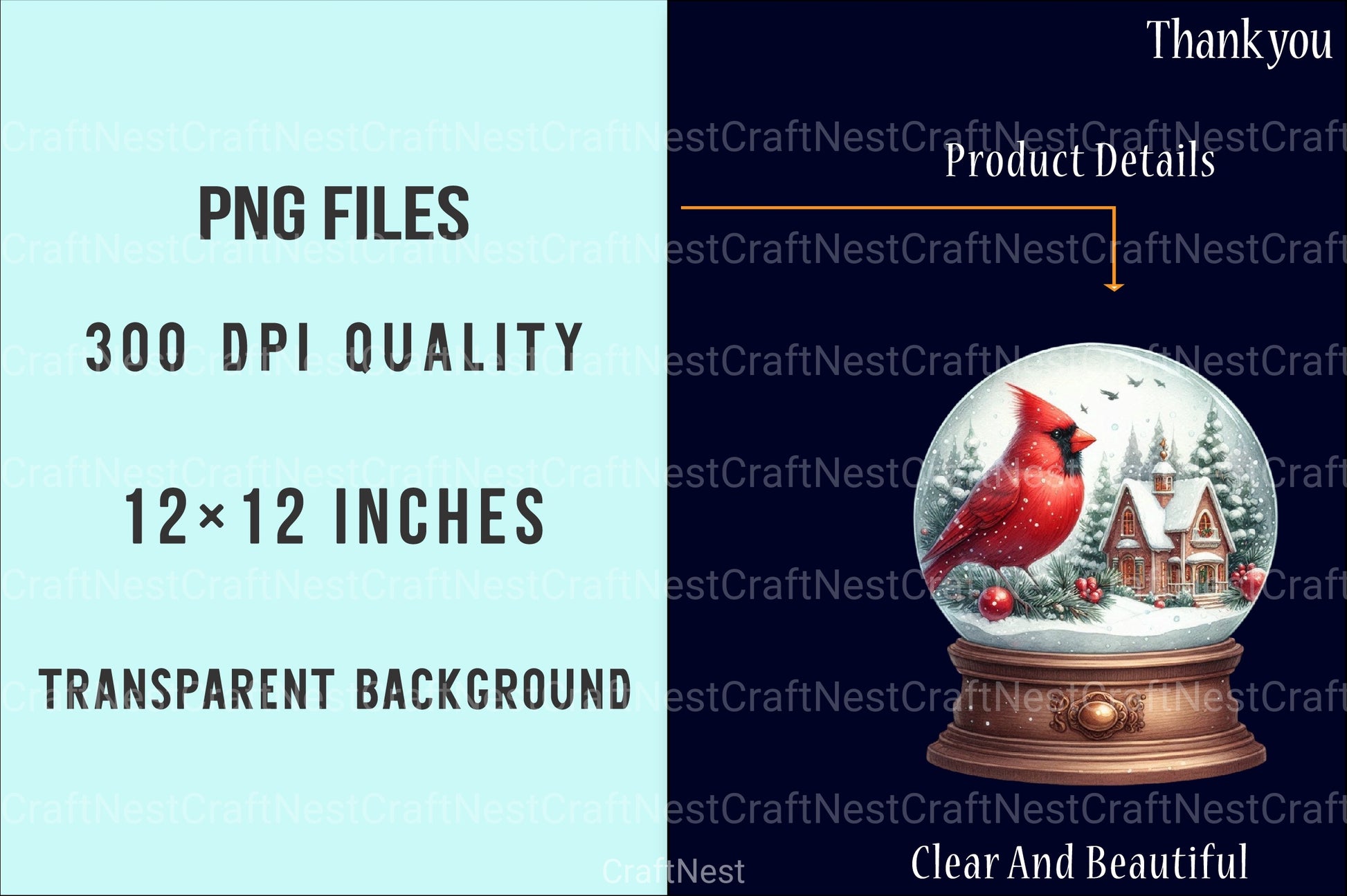 Christmas Red Cardinal Festive Bird Clipart Bundle - Digital Download - CraftNest - Digital Crafting and Art