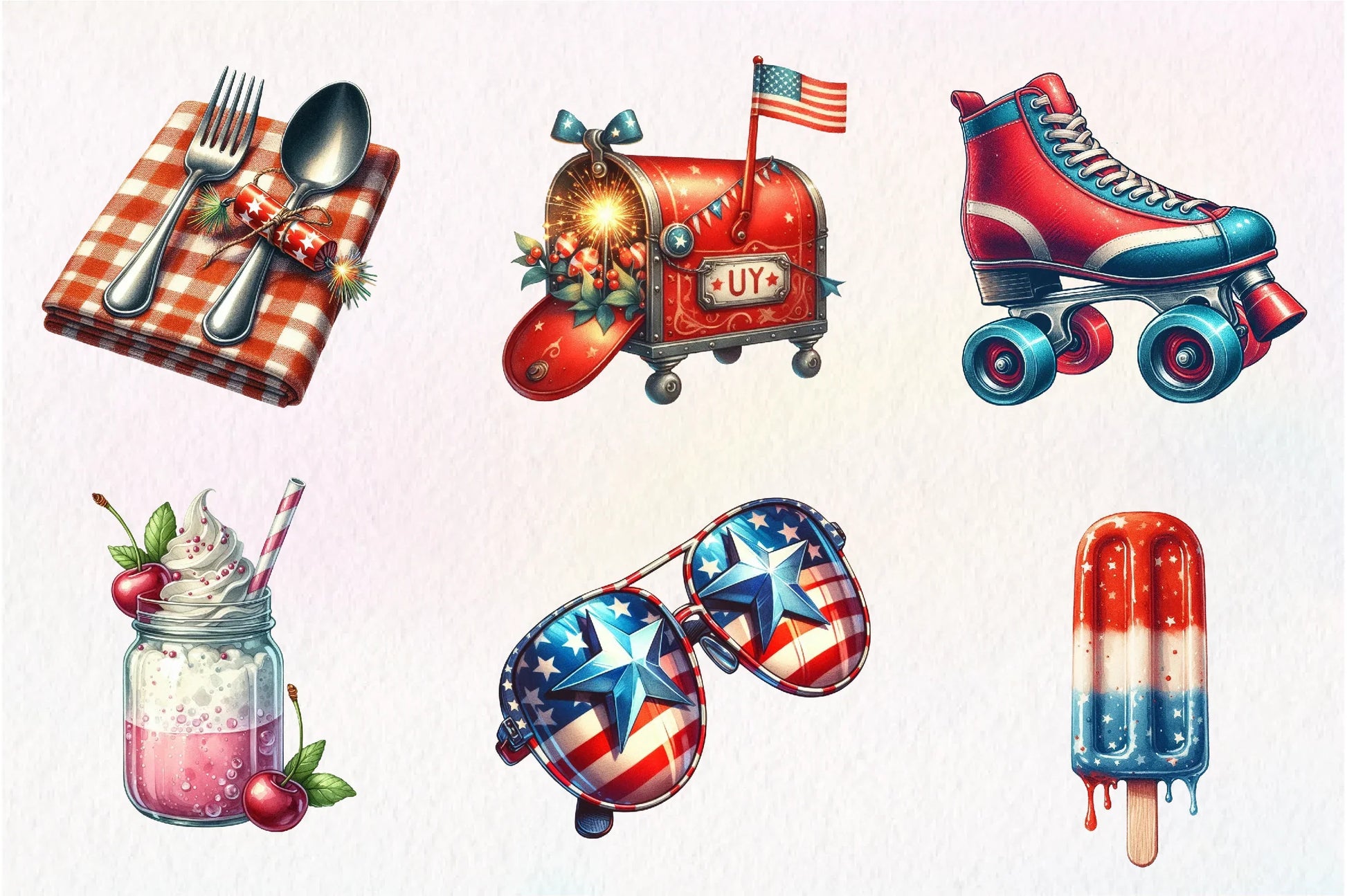 Retro 4th Of July Clipart Bundle 1 - CraftNest - Digital Crafting and Art