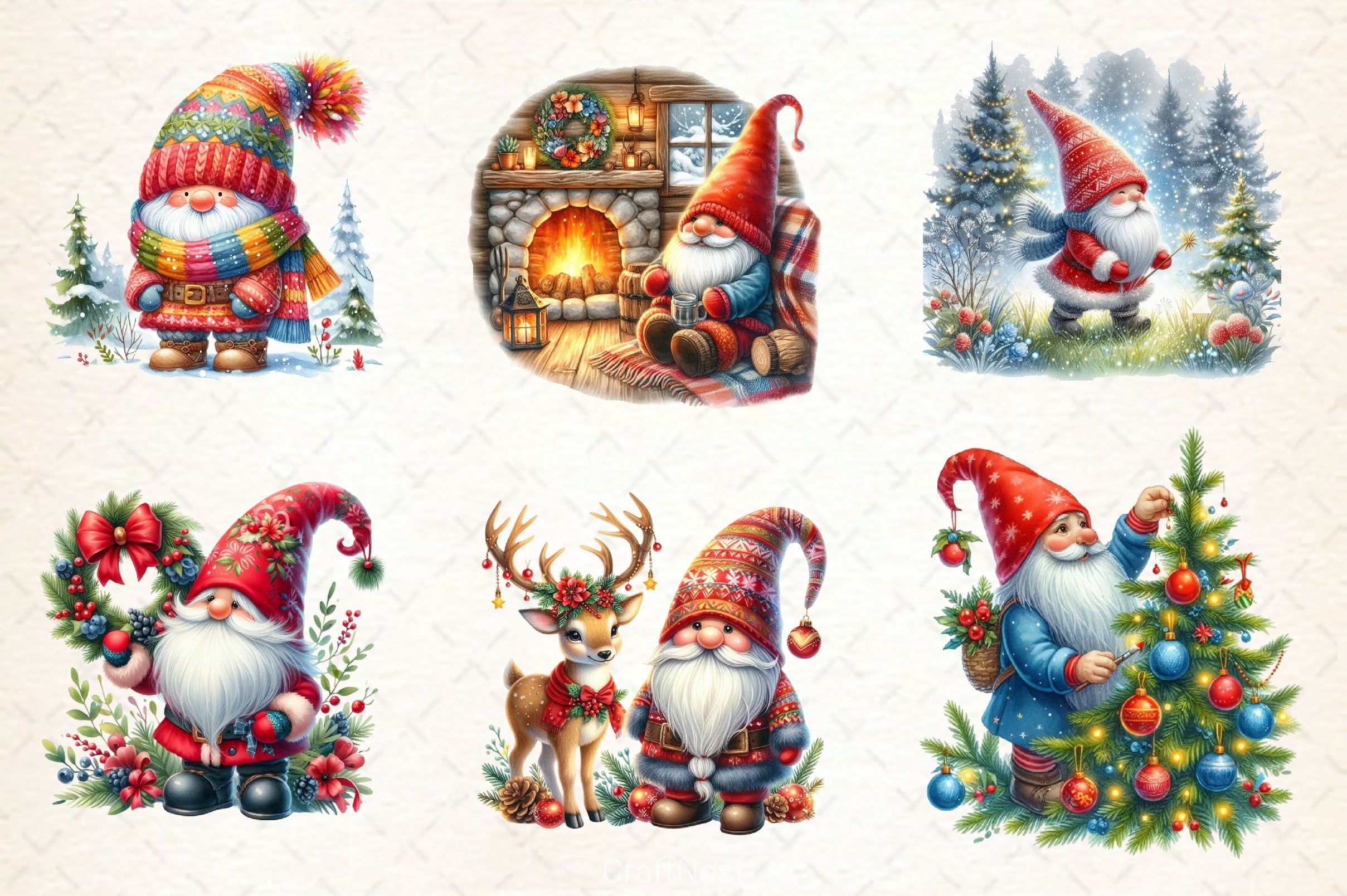 Winter Gnome Clipart Bundle - CraftNest - Digital Crafting and Art