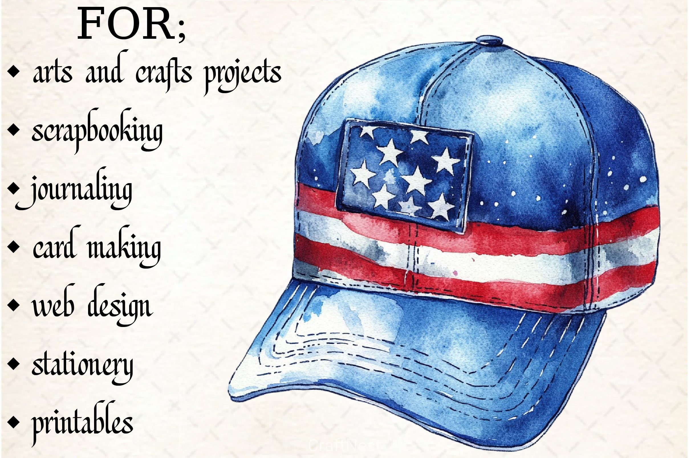 4th of July Top Hat Clipart Bundle - CraftNest - Digital Crafting and Art