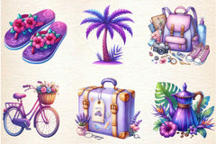 Purple Summer Clipart Bundle 4 - CraftNest - Digital Crafting and Art